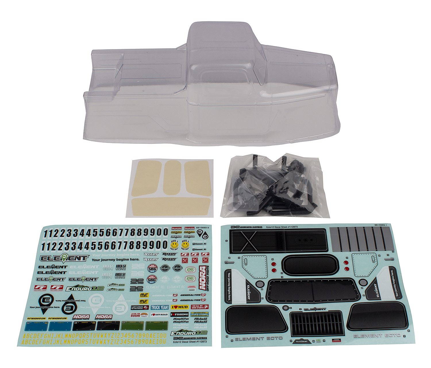 Element RC Enduro12, Ecto Karosserie-Set, klar 1 Element RC Enduro12, Ecto Body Set, clear