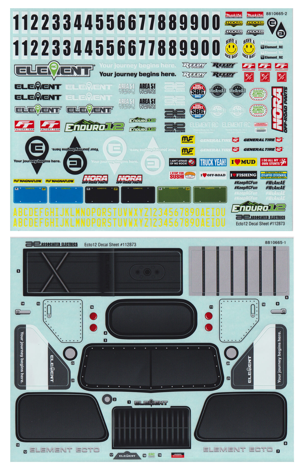 Element RC Enduro12, Ecto Decal Sheet 1 Element RC Enduro12, Ecto Decal Sheet