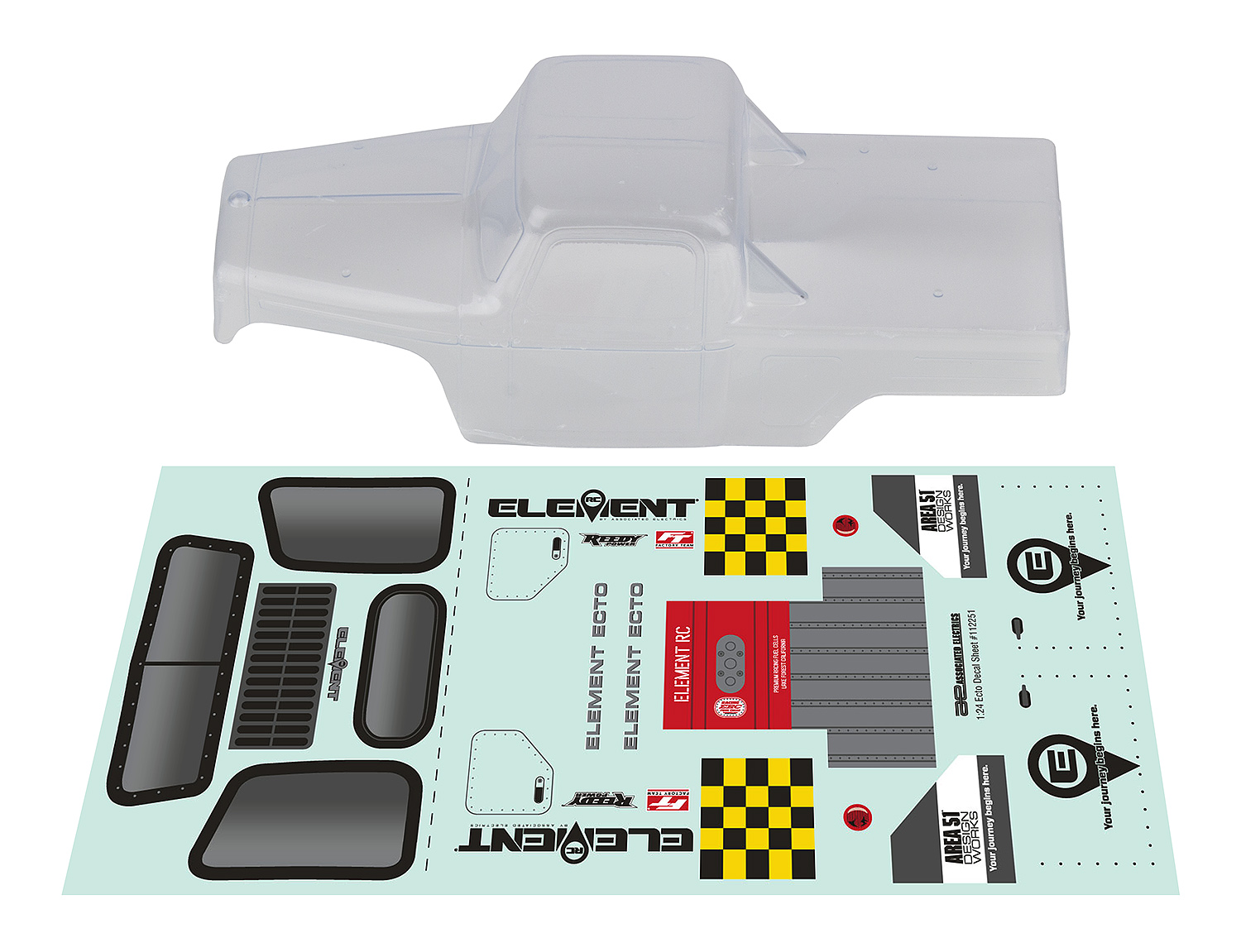 Element RC Enduro24 Ecto Karosserie, klar 1 Element RC Enduro24 Ecto Body, clear