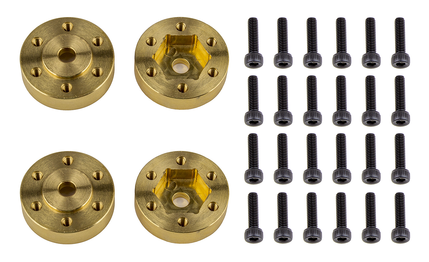 Element RC FT Enduro Beadlock Hex Adapters, brass 1 Element RC FT Enduro Beadlock Hex Adapters, brass