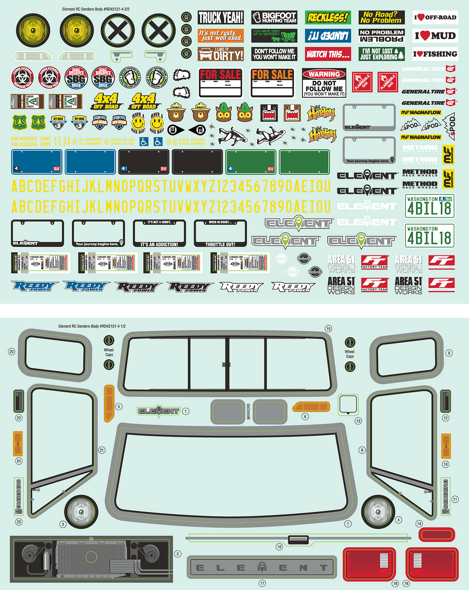 Element RC Sendero Body Decal 1 Element RC Sendero Body Decal