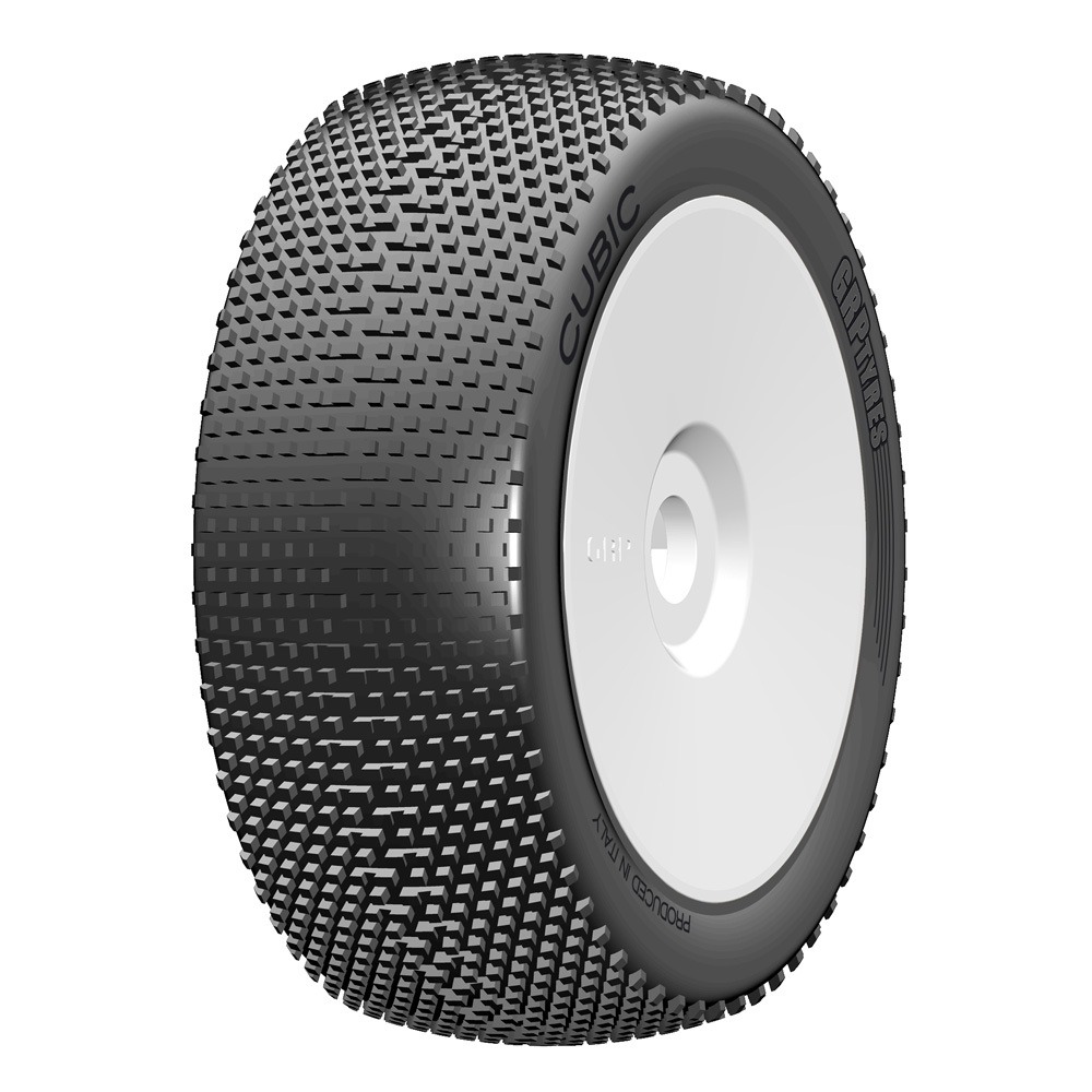 GRP 1:8 Buggy - CUBIC - New Closed Cell Insert - Mounted on New Closed White Wheel