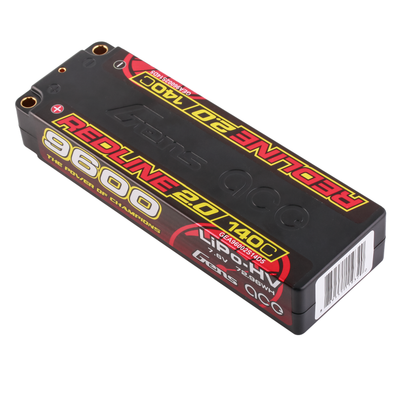 Gens Ace 9600mAh 140C 7.6V 2S LiPo Aku HV Redline 2.0 Hard Case (5mm, 324g) 2 Gens Ace 9600mAh 140C 7.6V 2S LiPo Aku HV Redline 2.0 Hard Case (5mm, 324g)