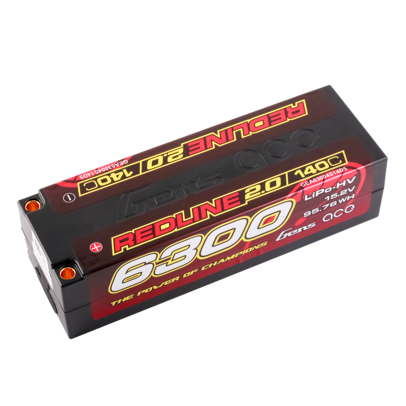 Gens ace Redline 2.0 Series 6300mAh 15.2V 140C 4S1P HardCase HV Lipo Battery Pack with Hardcase 1 Gens ace Redline 2.0 Series 6300mAh 15.2V 140C 4S1P HardCase HV Lipo Battery Pack with Hardcase