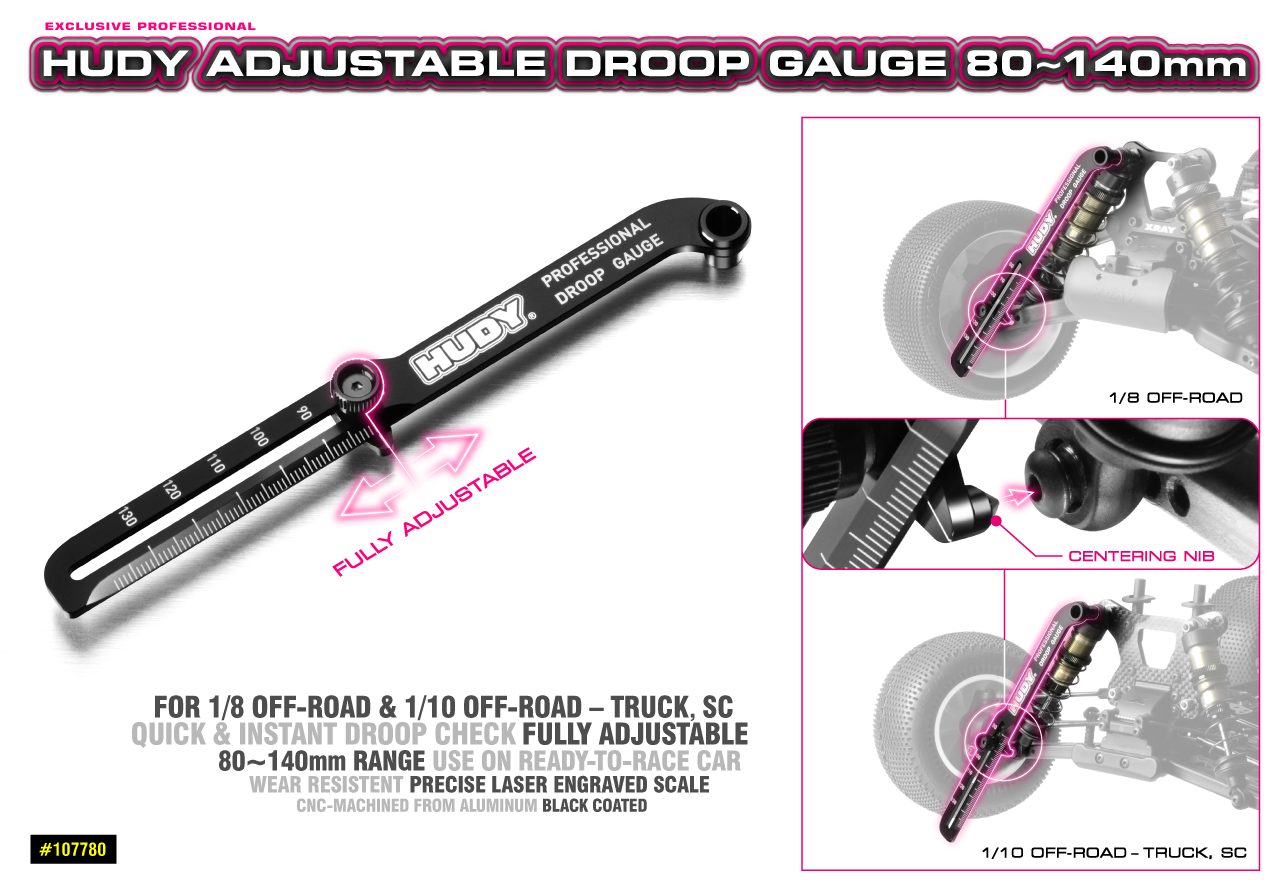 Hudy Droop Gauge Adjustable 80-140mm #107780 2 Hudy Droop Gauge Adjustable 80-140mm #107780