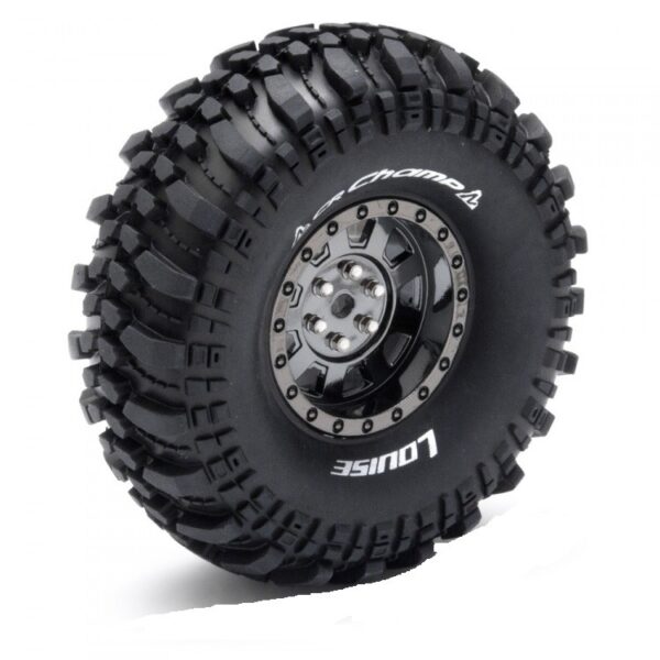 Louise Tire & Wheel CR-CHAMP 1.9" - Chrome Black Spoke Rim / Mounted (2)
