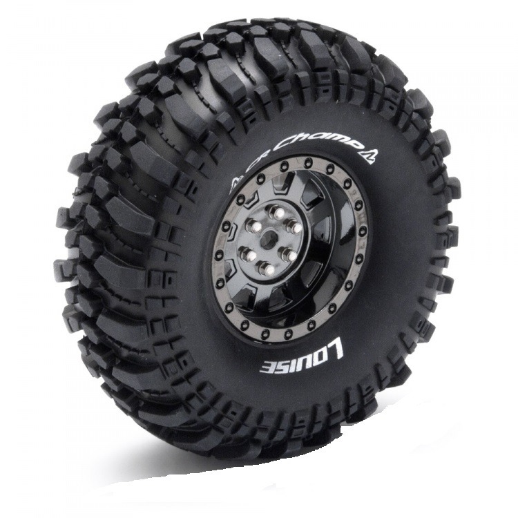 Louise Tire & Wheel CR-CHAMP 1.9" - Chrome Black Spoke Rim / Mounted (2) 1 Louise Tire & Wheel CR-CHAMP 1.9" - Chrome Black Spoke Rim / Mounted (2)