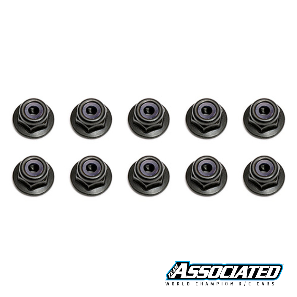Mutrid M3 Nylon Flanged Black (10) - Team Associated 25612 1 Nuts M3 Nylon Flanged Black (10) - Team Associated 25612