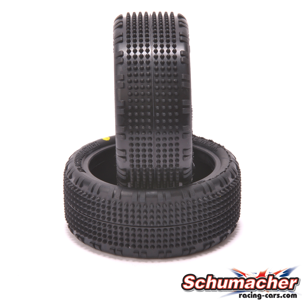 Schumacher SHARD 1/10 4wd Bagi Esirehvid Y (2) #U6907 1 Schumacher SHARD 1/10 4wd Buggy Front Tires Y (2) #U6907