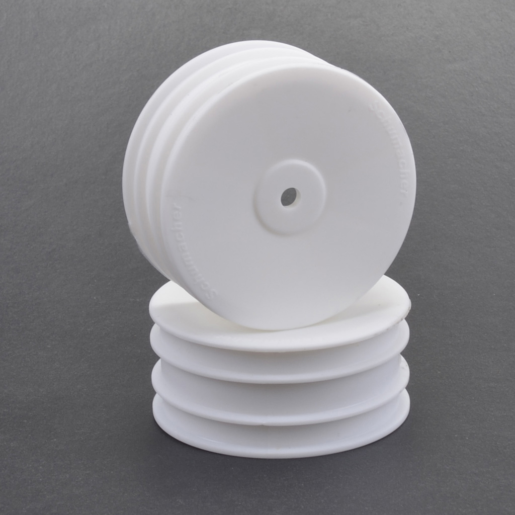 Schumacher Wheel; Hex Front - White - 4wd - pr 1 Schumacher Wheel; Hex Front - White - 4wd - pr