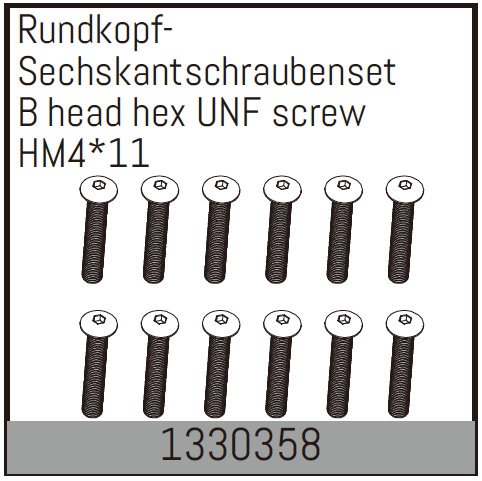 Screws Ball Head M4x11mm (12) (1330358) Absima 1 Screws Ball Head M4x11mm (12) (1330358) Absima