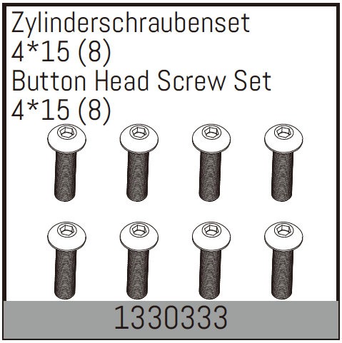 Screws Ball Head M4x15mm (8) (1330333) Absima 1 Screws Ball Head M4x15mm (8) (1330333) Absima