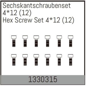 Screws Cap Head M4x12mm (12) (1330315) Absima