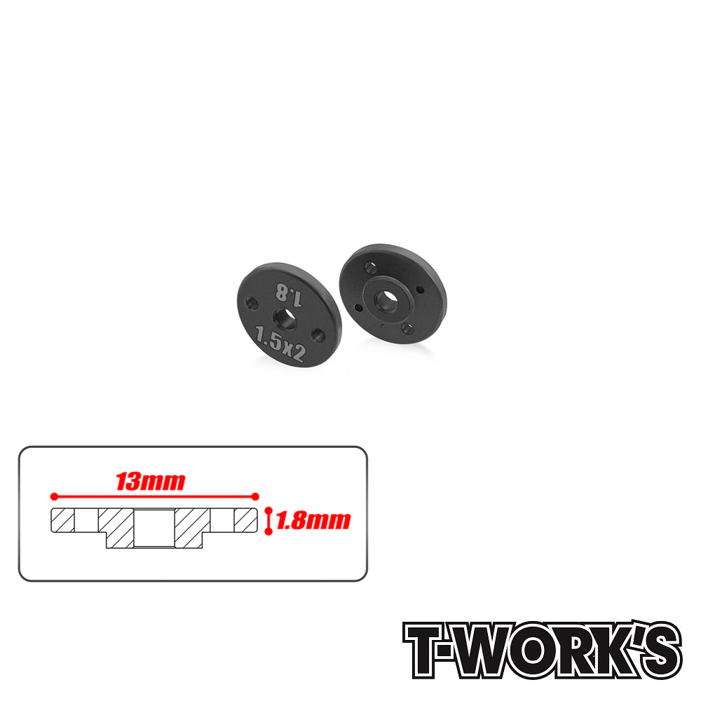 Shock Piston 13x1.8mm | 2x1.5mm Machined - T-Work's TE-242-B-1.5 1 Shock Piston 13x1.8mm | 2x1.5mm Machined - T-Work's TE-242-B-1.5