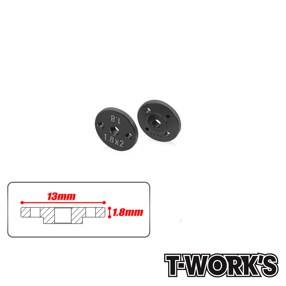 Shock Piston 13x1.8mm | 2x1.8mm Machined - T-Work's TE-242-B-1.8 1 Shock Piston 13x1.8mm | 2x1.8mm Machined - T-Work's TE-242-B-1.8