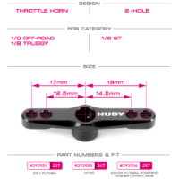 Alu Throttle Servo Horn - Futaba, Savöx - 2-Hole - 25T - V2