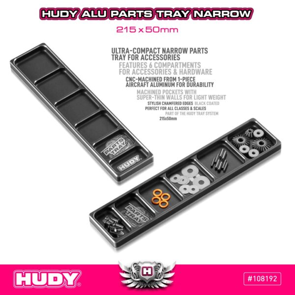 Alu Parts Tray Narrow 215X50mm (108192) Hudy