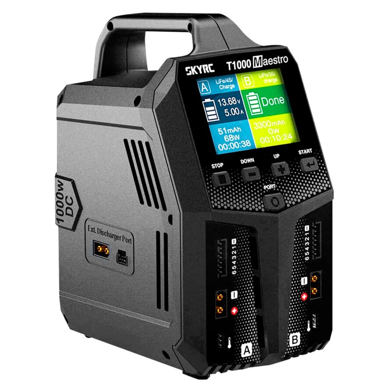 SkyRC T1000 AC/DC Dual Channel Smart Charger – 450W AC / 1000W DC 2 SkyRC T1000 AC/DC Dual Channel Smart Charger - 450W AC / 1000W DC
