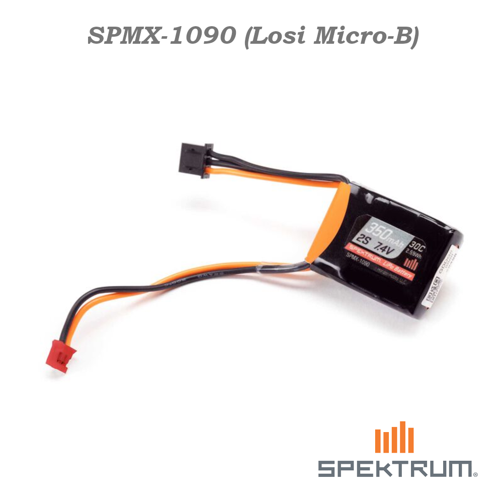 Spektrum 350mAh 7.4V LiPo 2S Aku #SPMX-1090 1 Spektrum 350mAh 7.4V 2S LiPo Battery #SPMX-1090
