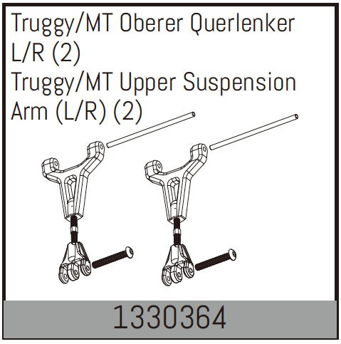 Suspension Arm L/R Truggy/MT Upper (2) (1330364) Absima 1 Suspension Arm L/R Truggy/MT Upper (2) (1330364) Absima
