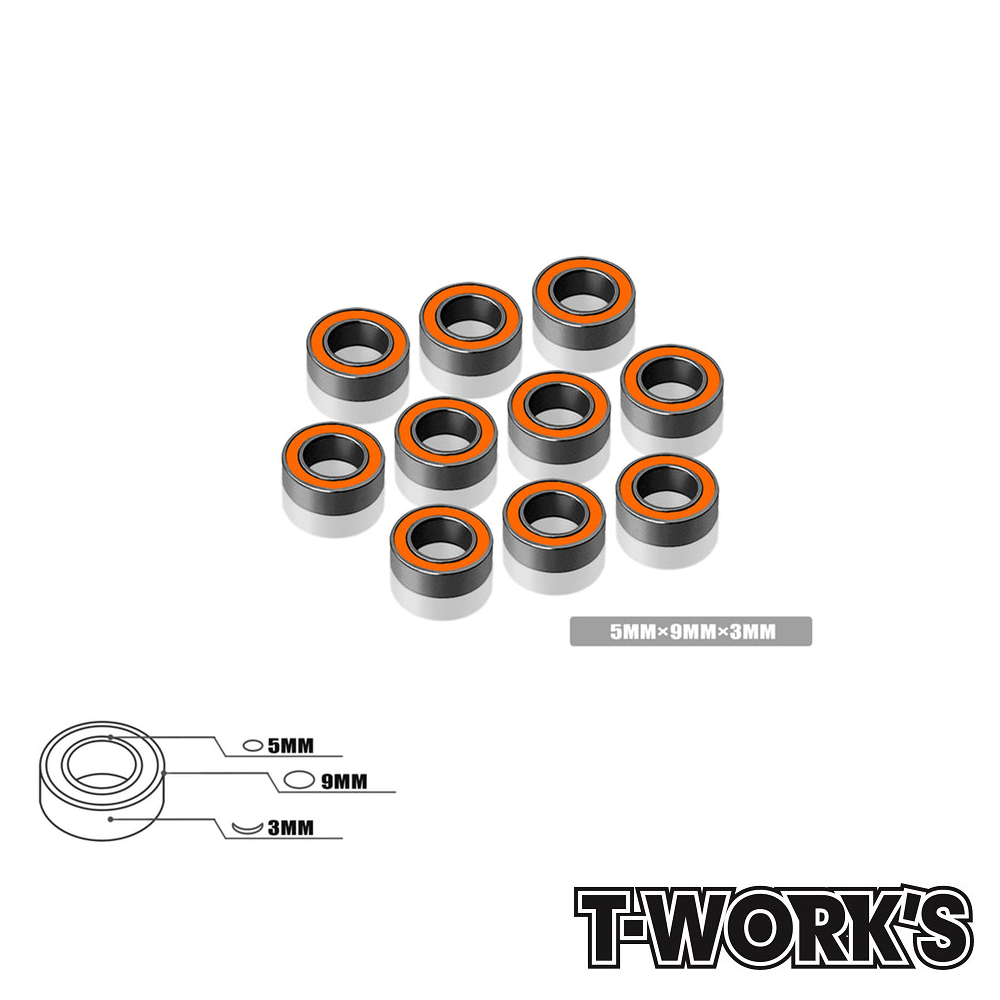 T-Work's Ball Bearing 5x9x3mm (10) #BB-593 1 T-Work's Ball Bearing 5x9x3mm (10) #BB-593