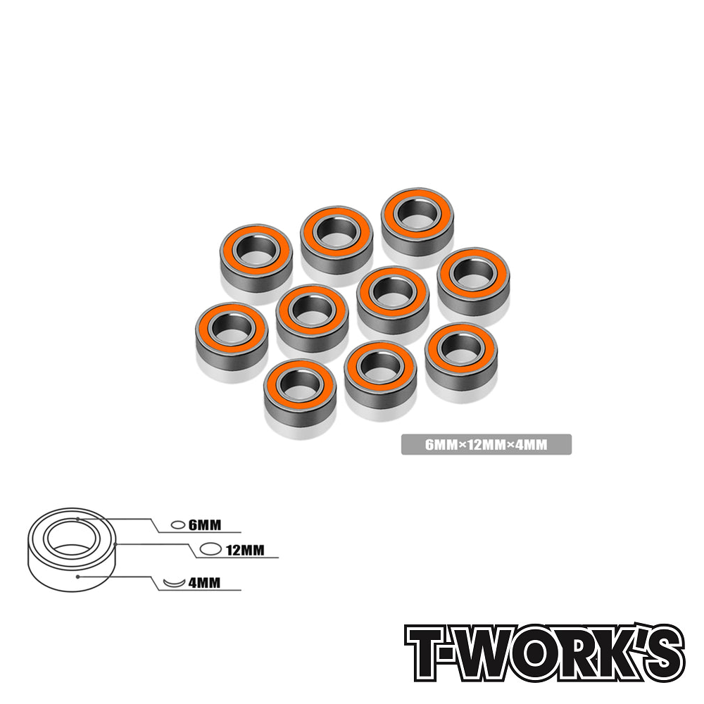 T-Work's Kuullaager 6x12x4mm (10) #BB-6124 1 T-Work's Ball Bearing 6x12x4mm (10) #BB-6124