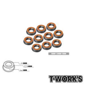 T-Work's Ball Bearing 8x14x4mm Flanged (10) #BB-8144F