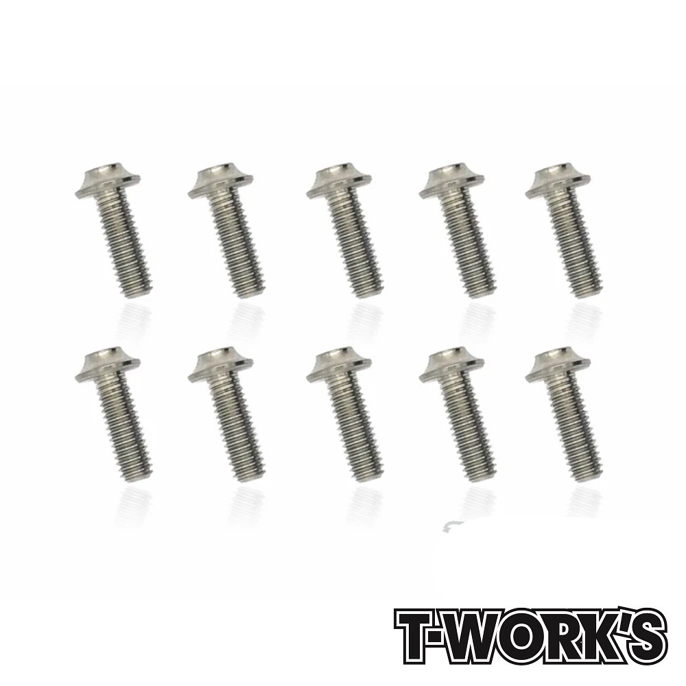 UFO-Kopf Schrauben M3 x 10 mm T-Work's UFO Head Screws M3x10mm (10) - 64 Titanium - TSS-310U 1 T-Work's UFO Head Screws M3x10mm (10) - 64 Titanium - TSS-310U