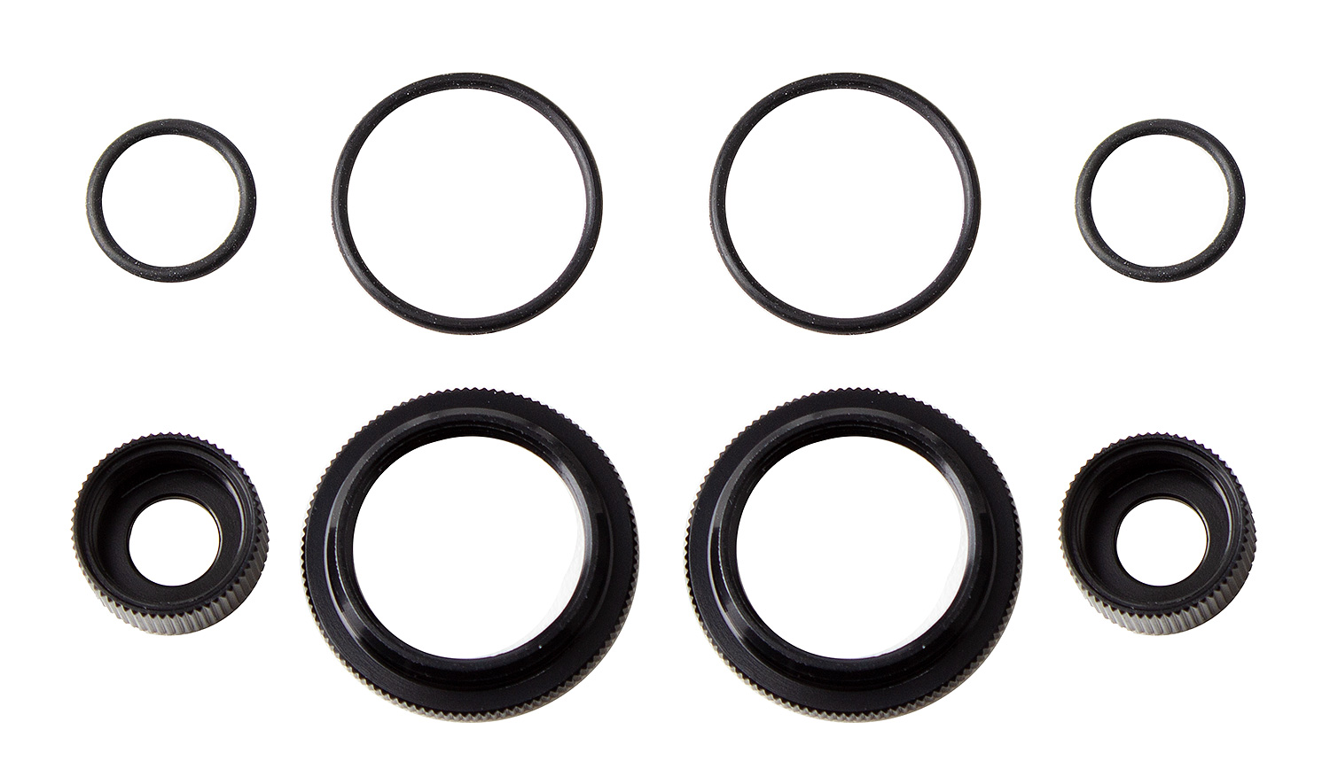 Team Associated 12mm Stoßdämpfermanschette und Dichtungshalter-Set, Schwarz 1 Team Associated 12mm Shock Collar and Seal Retainer Set, Black