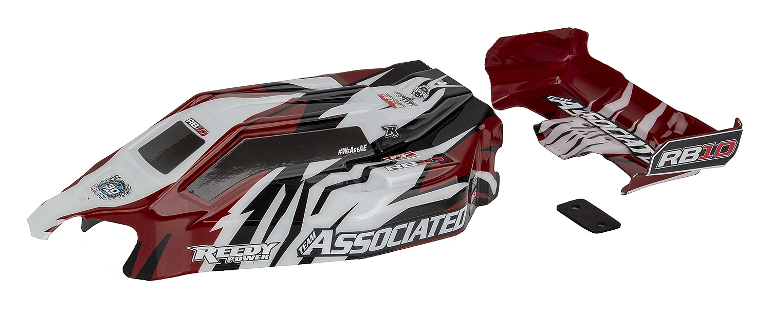 Team Associated RB10 RTR Karosserie und Flügel, rot 1 Team Associated RB10 RTR Body and Wing, red