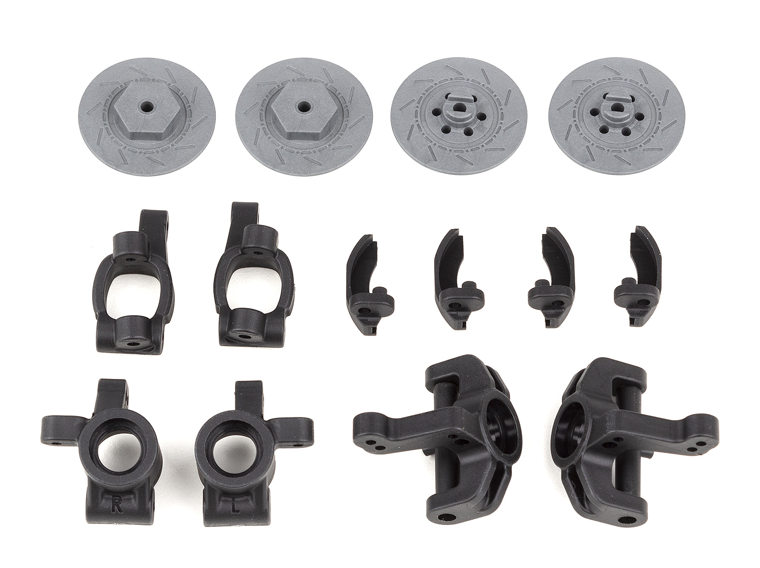 Team Associated Reflex 14R Steering and Caster Blocks, Rear Hubs, and Brake Discs 1 Team Associated Reflex 14R Steering and Caster Blocks, Rear Hubs, and Brake Discs