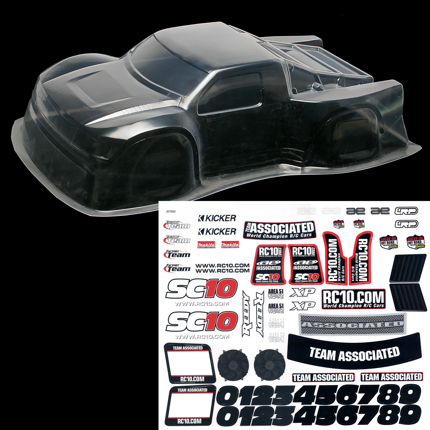 Team Associated SC10 Contender Karosserie, transparent 1 Team Associated SC10 Contender Body, clear