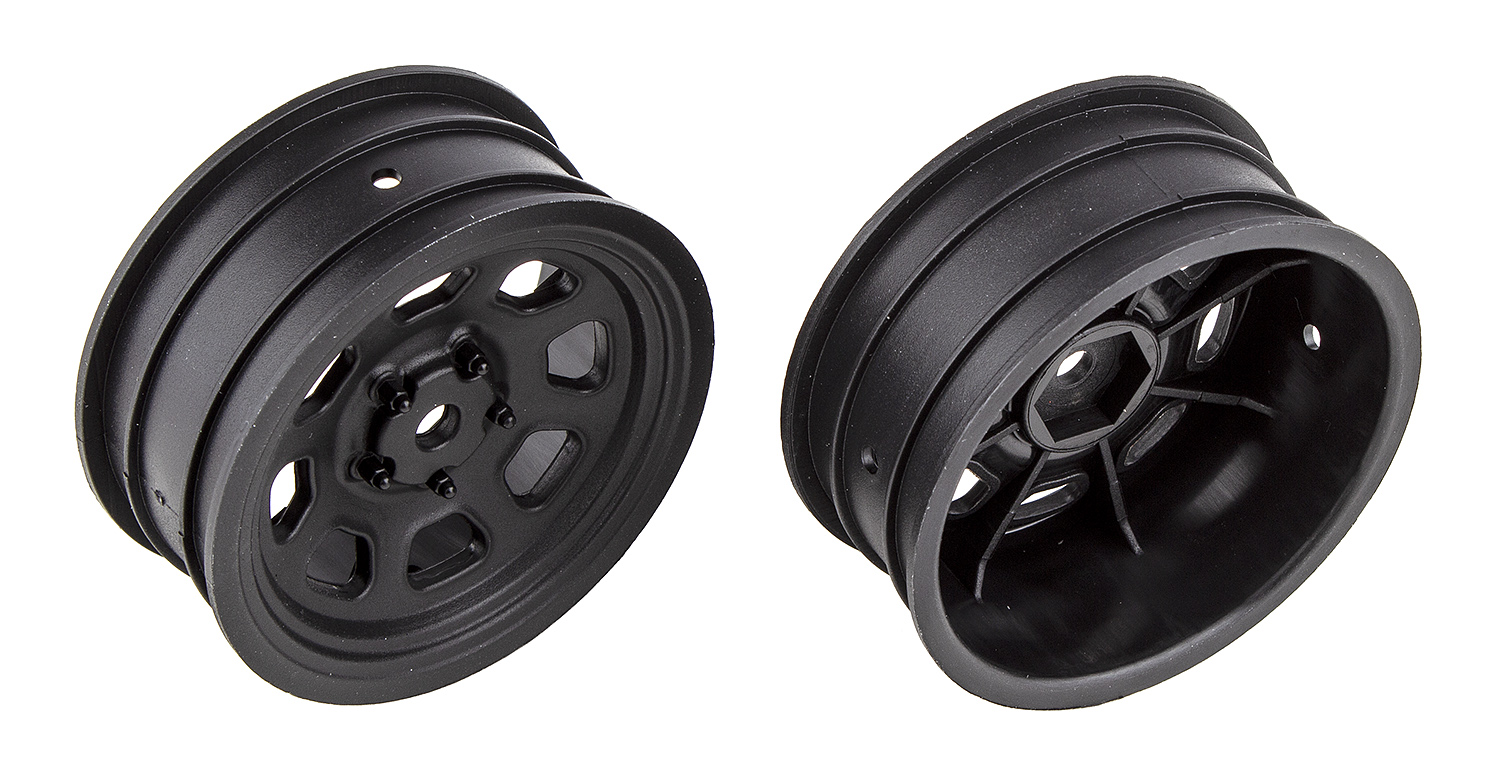 Team Associated SR10 Vorderräder, schwarz 1 Team Associated SR10 Front Wheels, black
