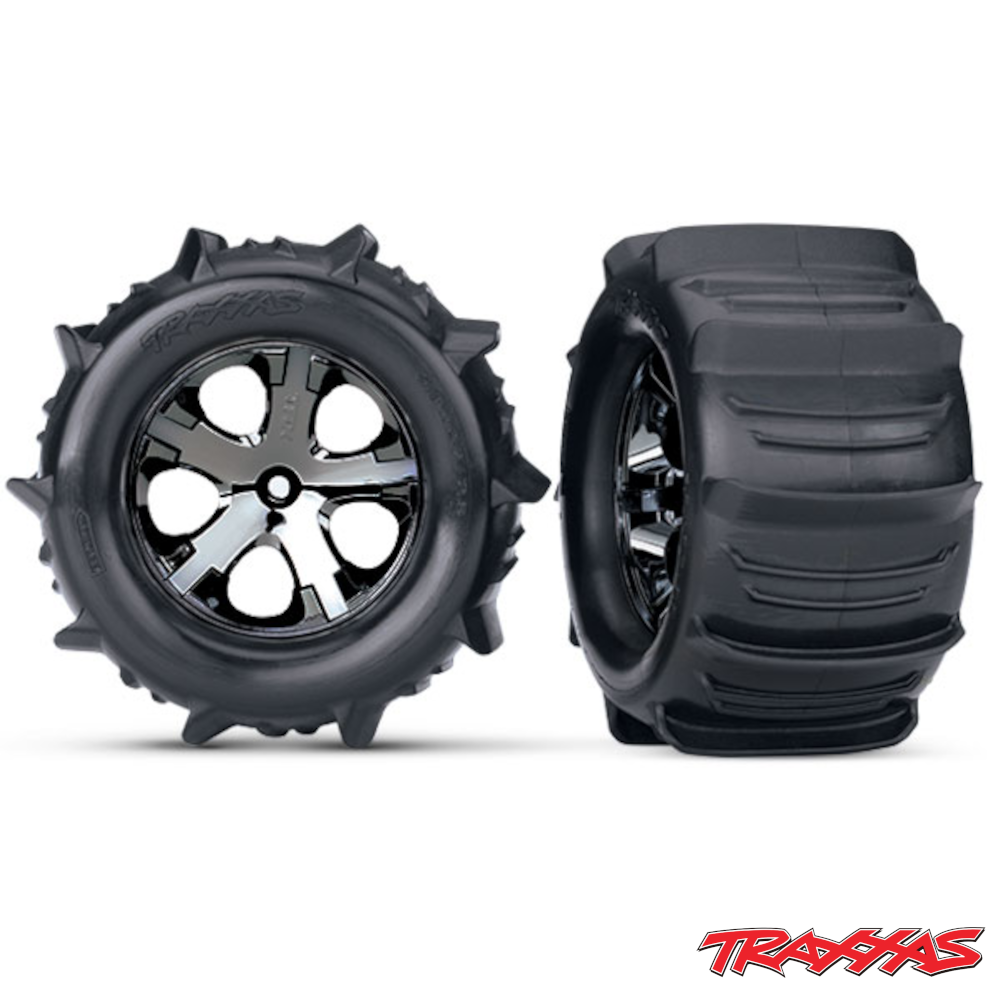Tires & Wheels Paddel/ All-Star Black Chrome 2.8 TSM Rear (3689) Traxxas 1 Tires & Wheels Paddel/ All-Star Black Chrome 2.8 TSM Rear (3689) Traxxas