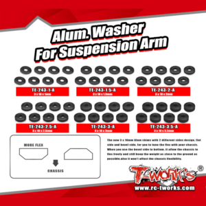 Washer For Suspension Arm AL 3x10mm (36) - T-Work's TE-243-A