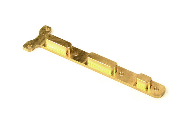 Xray messinkinen taka-alustan tuentapaino 40G 1 Xray Brass Rear Chassis Brace Weight 40G