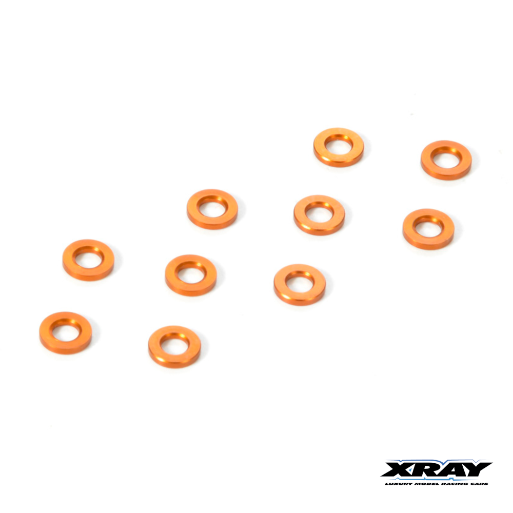 Xray Washer 3x6x0.5mm Alu Orange (10) #303121-O 1 Xray Washer 3x6x0.5mm Alu Orange (10) #303121-O