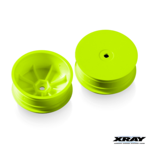 Xray Wheels Front 2wd 12mm Yellow Wide Hard (2) #329910-Y