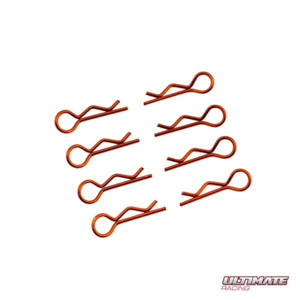 Ultimate Racing 1/10 Body Clips – Orange (8) (UR6411-G)
