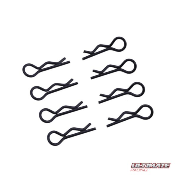 Ultimate Racing 1/8 Body Clips – Black (8 pcs) (UR6412-N)