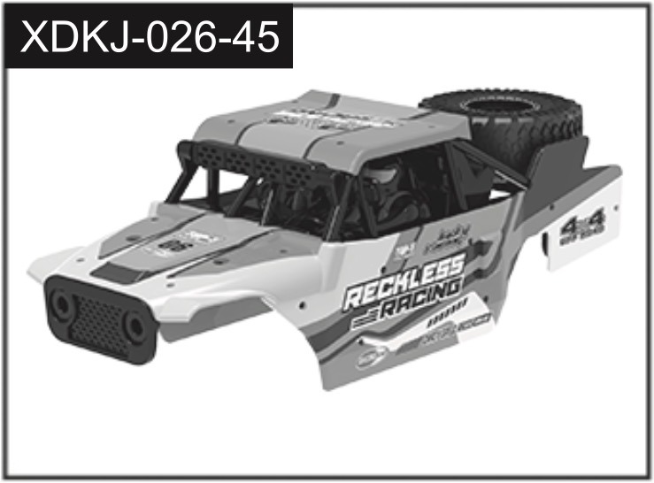 Absima Green Car Body (Reckless) (J-026-45) 1 Absima Green Car Body (Reckless) (J-026-45)