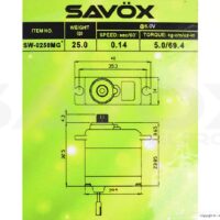 Savöx SW-0250MG WP (5.0kg/0.11s/6.0v) Servo