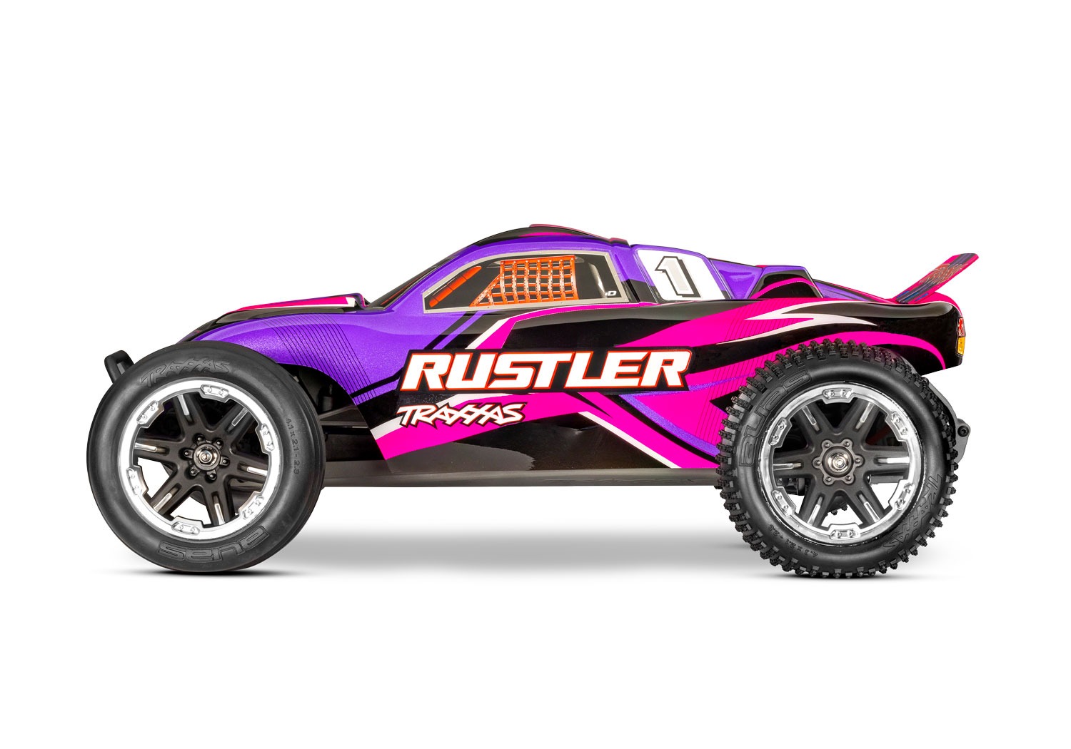 Traxxas Rustler XL-5 Pinkki Traxxas Rustler 2wd XL-5 1:10 Stadium Truck with battery - Pink 3 Traxxas Rustler XL-5 1:10 2wd -harrastusauto akulla - pinkki