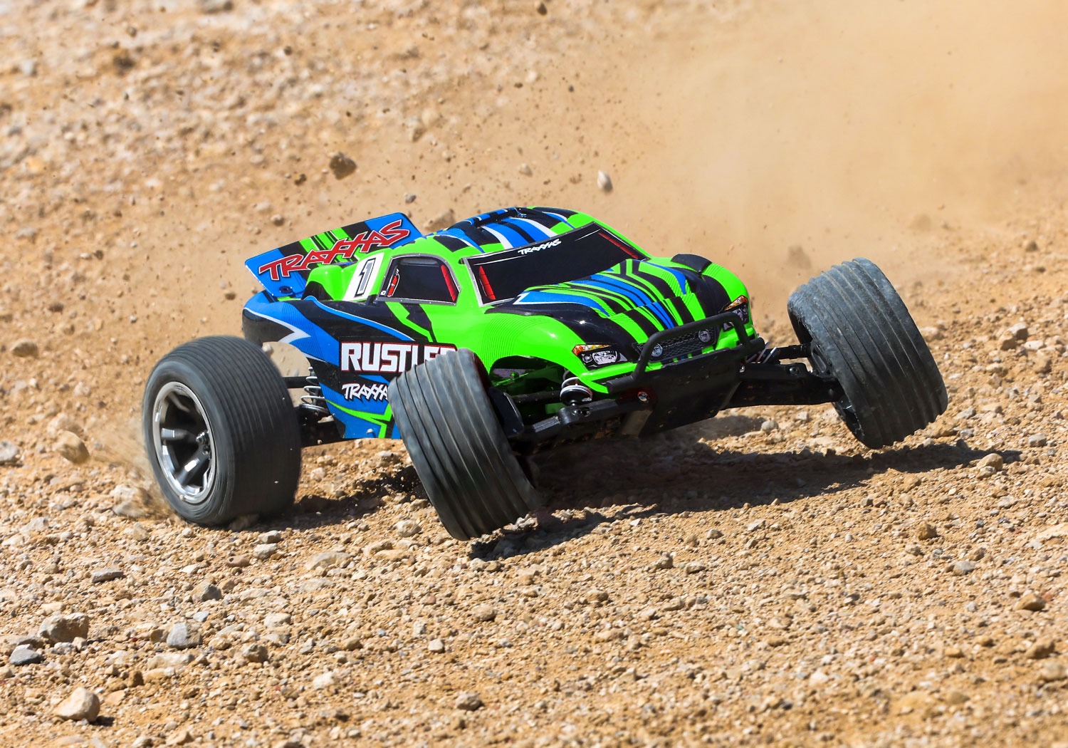 Traxxas Rustler XL-5 Punainen Traxxas Rustler 2wd XL-5 1:10 Stadium Truck with battery - Red 4 Traxxas Rustler XL-5 1:10 2wd Truck akulla - punainen