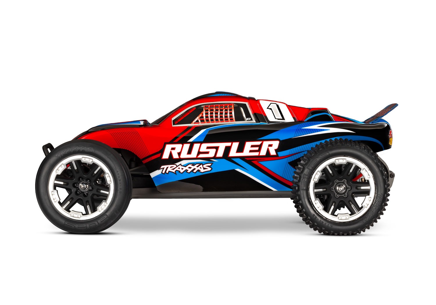 Traxxas Rustler XL-5 Punainen Traxxas Rustler 2wd XL-5 1:10 Stadium Truck with battery - Red 3 Traxxas Rustler XL-5 1:10 2wd Truck akulla - punainen