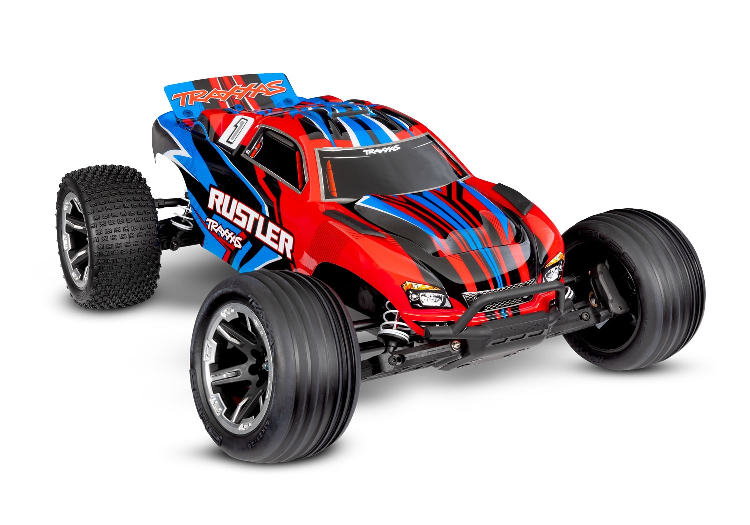 Traxxas Rustler XL-5 Punainen Traxxas Rustler 2wd XL-5 1:10 Stadium Truck with battery - Red 1 Traxxas Rustler XL-5 1:10 2wd Truck with battery - red