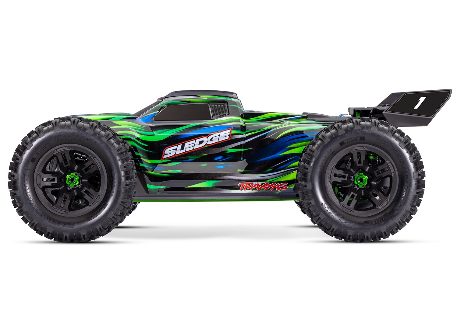 Traxxas Sledge 4x4 Belted 1/8 Monster-Truck Brushless RTR Green 2 Traxxas Sledge 4x4 Belted 1/8 Monster-Truck Brushless RTR Green