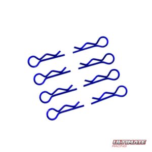 Ultimate Racing 1/10 Blue Body Clips (8) #UR6411-A