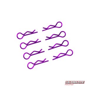 Ultimate Racing 1/10 Purple Body Clips (8) #UR6411-P
