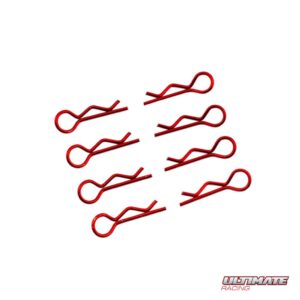 Ultimate Racing 1/10 Red Body Clips (8) #UR6411-R